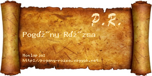 Pogány Rózsa névjegykártya